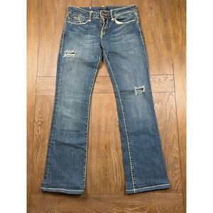 Vintage Rebel USA Women's 29 Button Fly Bootcut Jeans Y2K Contrast Stitch